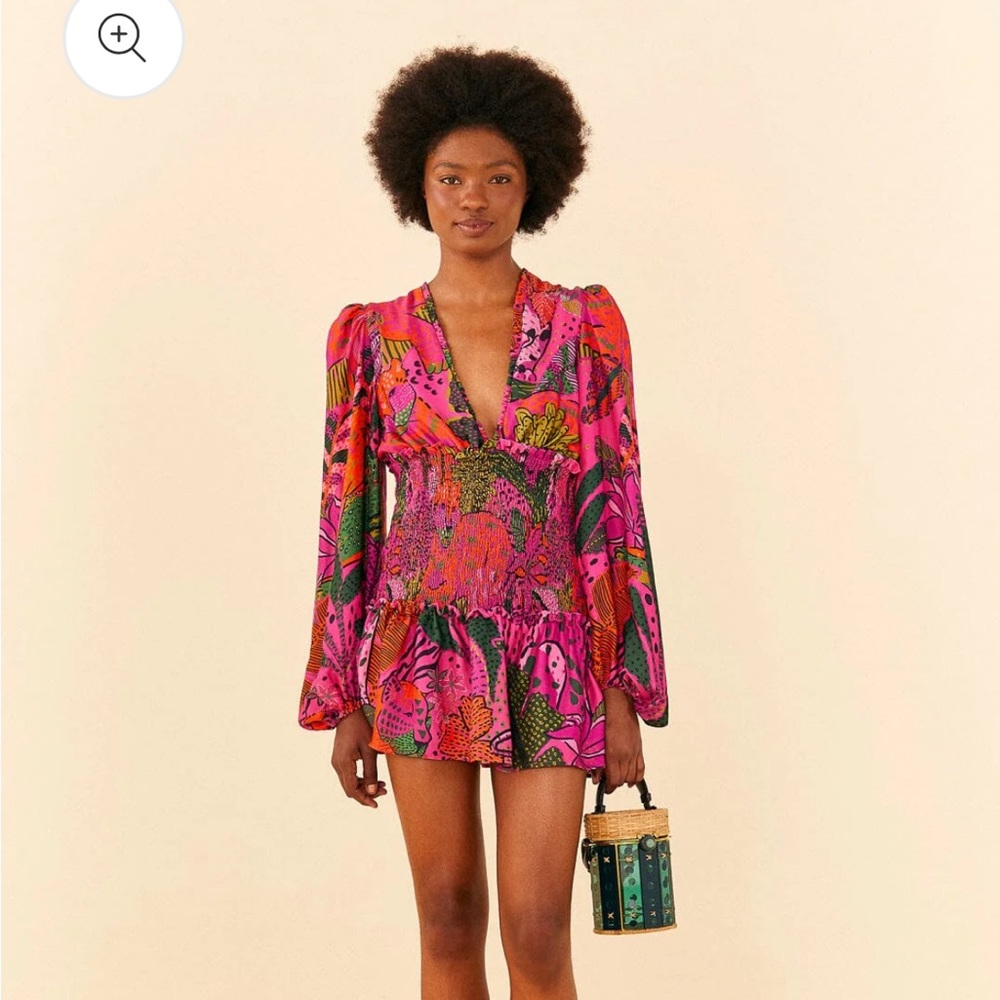 Farm Rio pink cool leopard mini dress. Never worn.